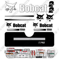 Fits Bobcat T-740 Compact Track Loader Decal Kit (Straight Stripes) CUSTOM SILVER