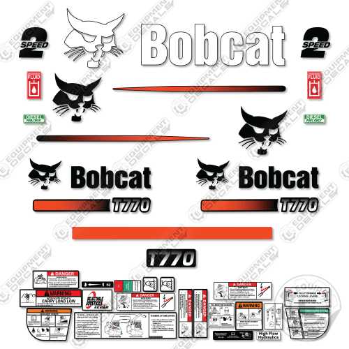 Fits Bobcat T-770 Decal Kit Track Loader M-1 (ALTERNATE REAR STYLE)