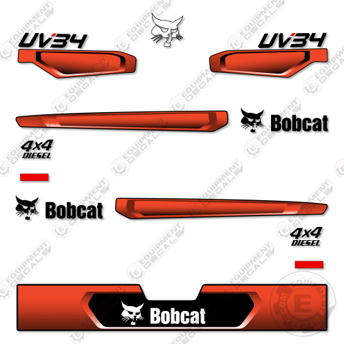 Fits Bobcat UV34 DIESEL 4x4 Decal Kit Utility Vehicle