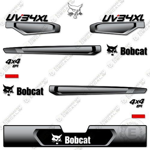 Fits Bobcat UV34XL 4x4 Decal Kit Utility Vehicle - CUSTOM BLACK