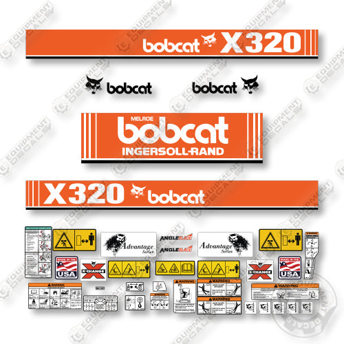 Bobcat X320 Decal Kit Mini Excavator - Aftermarket Kit