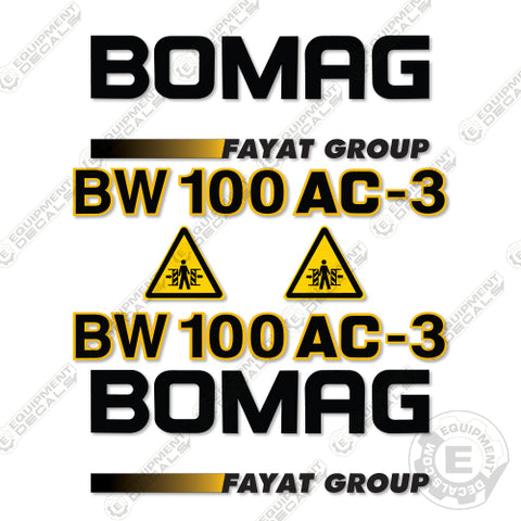 Fits Bomag BW100AC Decal Kit Roller