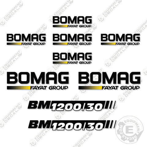 Fits Bomag BM1200/30 Sticker Cold Planer Decal Kit