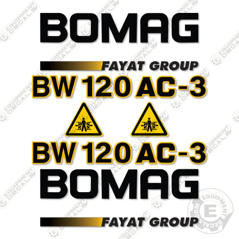 Fits Bomag BW120AC Decal Kit Roller