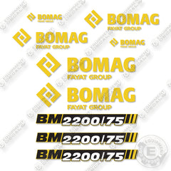 Bomag BM2200 75  Decal Kit Cold Milling Machine- Aftermarket Kit