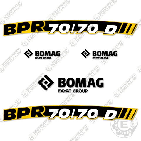 Fits Bomag BPR70/70D Decal Kit Vibratory Plate