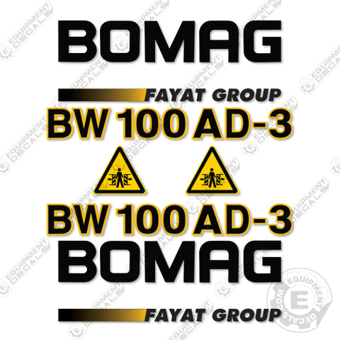 Fits Bomag BW100AD Decal Kit Roller