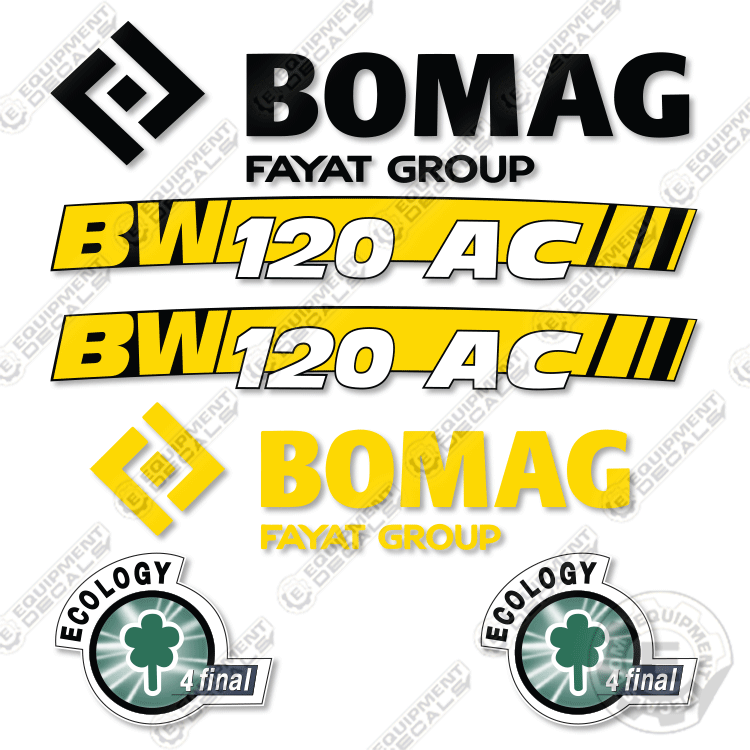 Fits Bomag BW120AC-5 Decal Kit Roller