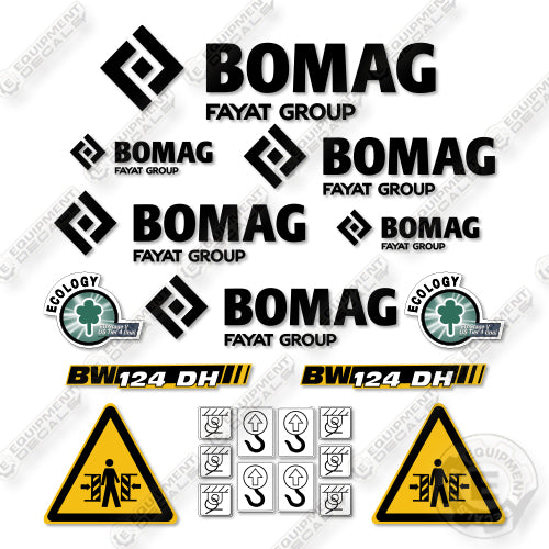 Fits Bomag BW124DH-5 Decal Kit Roller