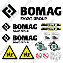 Fits Bomag BW 145D Decal Kit Roller