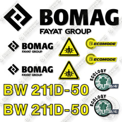 Fits Bomag BW211D-50 Decal Kit Compacter
