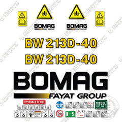 Bomag BW 213D-40 Decal Kit Roller - Aftermarket Kit