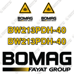 Fits Bomag BW213PDH-40 Single Drum Roller Decal Kit