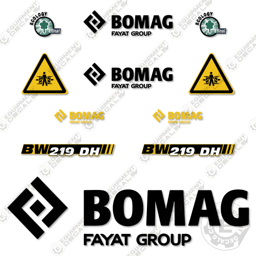 Fits Bomag BW219DH Decal Kit Roller