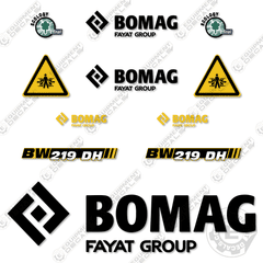 Fits Bomag BW219DH Decal Kit Roller