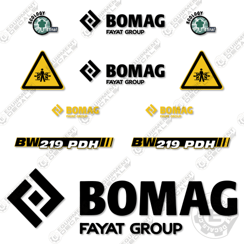 Fits Bomag BW219PDH-5 Decal Kit Roller