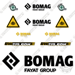 Fits Bomag BW219PDH-5 Decal Kit Roller
