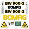 Image of Bomag BW900-2 Decal Kit Smooth Drum Roller- Aftermarket Kit