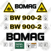 Image of Fits Bomag BW900-2 Decal Kit Smooth Drum Roller