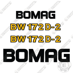 Fits Bomag BW172D-2 Decal Kit Roller