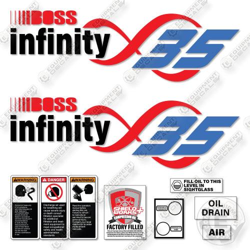 Boss Infinity 35 Decal Kit Air Compressor - Aftermarket Kit – Equipment ...