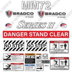 Fits Bradco MM72 Decal Kit Mulcher