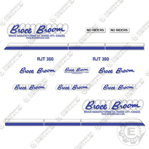 Fits Broce RJT350 Decal Kit Front Broom Sweeper