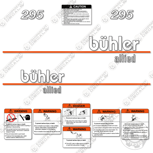 Fits Buhler Allied 295 Decal Kit Front End Loader