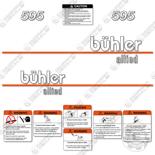 Fits Buhler Allied 595 Decal Kit Front End Loader