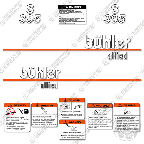 Fits Buhler Allied S395 Decal Kit Front End Loader