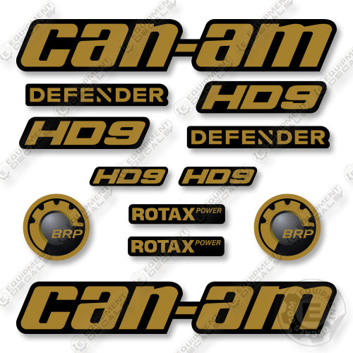 Can-Am Defender HD9 Decal Kit UTV - Gold & Black - Aftermarket Kit
