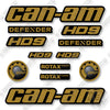 Image of Can-Am Defender HD9 Decal Kit UTV - Gold & Black - Aftermarket Kit