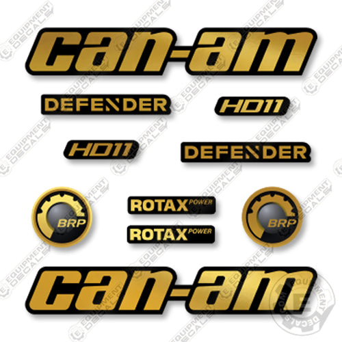 Can-Am Defender HD11 Decal Kit UTV - Gold Chrome & Black - Aftermarket Kit