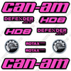 Image of Fits Can-Am Defender XT HD8 Decal Kit ATV - CUSTOM PINK!