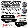 Image of Can-Am Outlander 650 XMR Decal Kit ATV - White