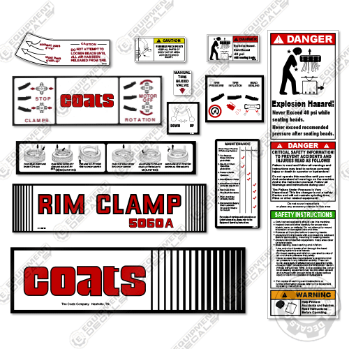 Fits Coats 5060A Decal Kit Rim Clamp