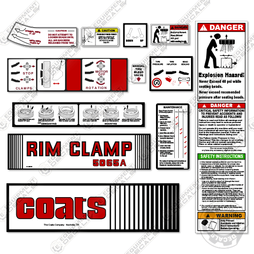 Fits Coats 5065A Decal Kit Rim Clamp