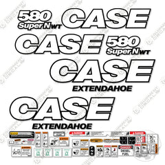 Case 580 SuperN WT Decal Kit Backhoe Loader - New Style - Aftermarket Kit