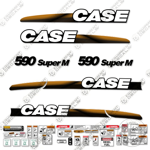 Fits Case 590 Super M Decal Kit BackHoe - NON EXTENDAHOE