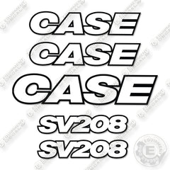Case SV208 Decal Kit Vibratory Smooth Drum Roller - Aftermarket Kit