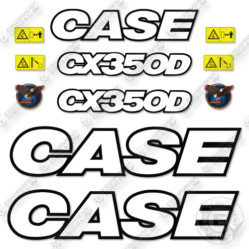 Fits Case CX350D Decal Kit Crawler Excavator