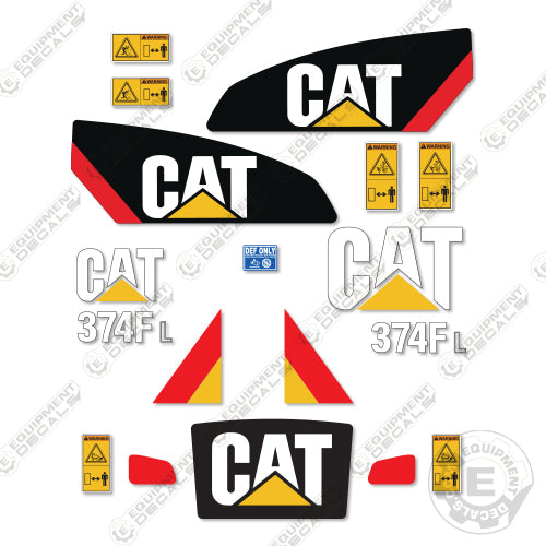 Fits Caterpillar 374FL Excavator Decals Equipment Decals