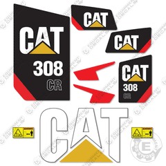 Fits Caterpillar 308 CR Decal Kit Mini Excavator (2019-2020)
