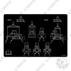 Caterpillar 963K Load Lift Decal - Silver / Black