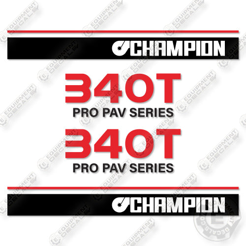 Champion C340T Decal Kit Paver -Aftermarket Kit