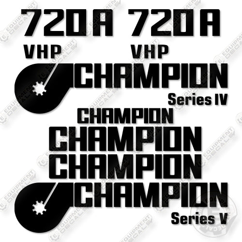 Champion 720A VHP Series V Decal Kit Motor Grader -Aftermarket Kit