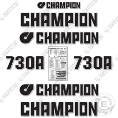 Fits Champion 730A Decal Kit - Motor Grader