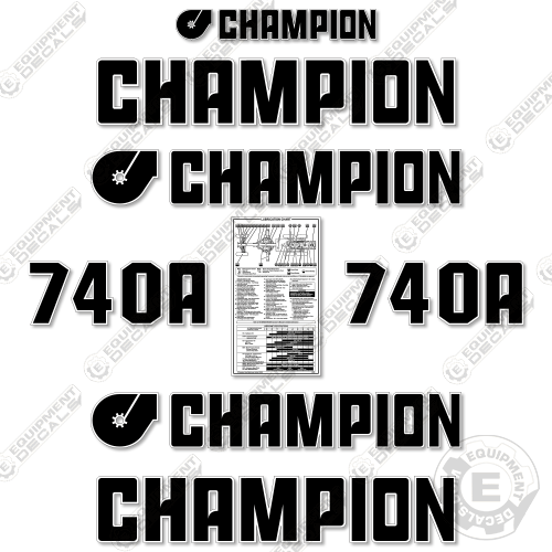 Fits Champion 740A Decal Kit - Motor Grader