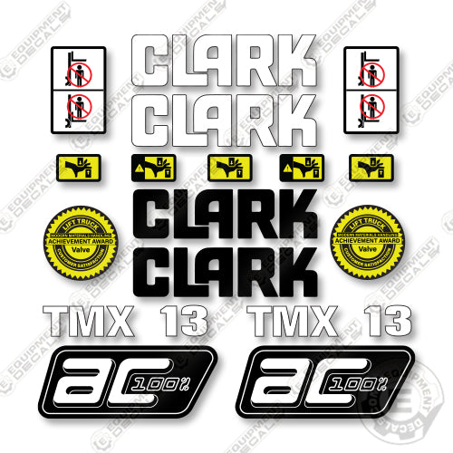 Clark TMX13 Decal Kit Forklift - Aftermarket Kit