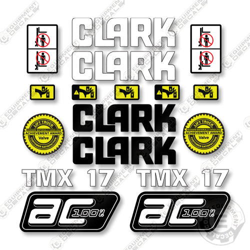 Clark TMX17 Decal Kit Forklift - Aftermarket Kit